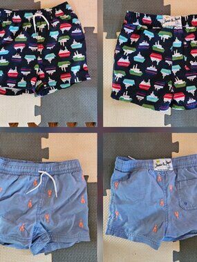 2 Pairs of Janie and Jack Summer Swim Trunks